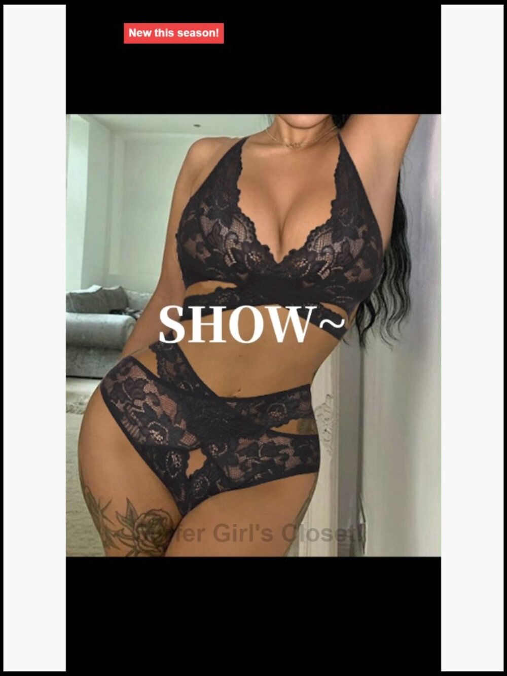 Sexy Lingerie Set Two Piece Lace Bra and Panty Bralette Sleepwear Set - Picture 7 of 7
